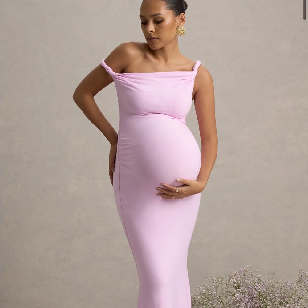 Club L London Strapless Light Pink Maternity Dress